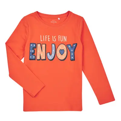 Name it NMFVIX LS TOP girls's Children's T shirt in Orange