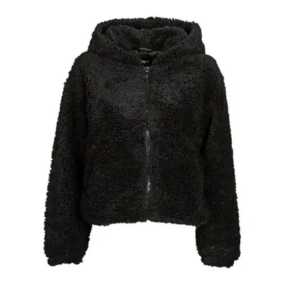 Only ONLELLIE SHERPA HOODED JACKET CC OTW women's Jacket in Black