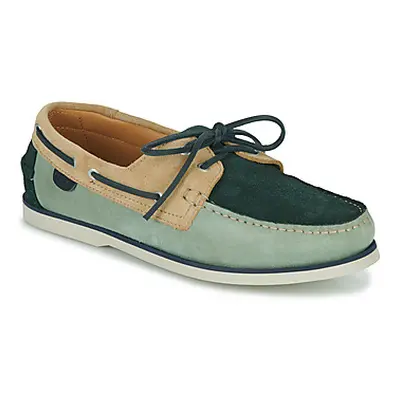 Pellet VENDEE men's Boat Shoes in Green