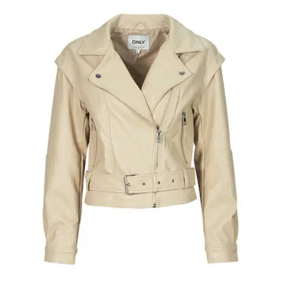 Only ONLRAVEN women's Leather jacket in Beige