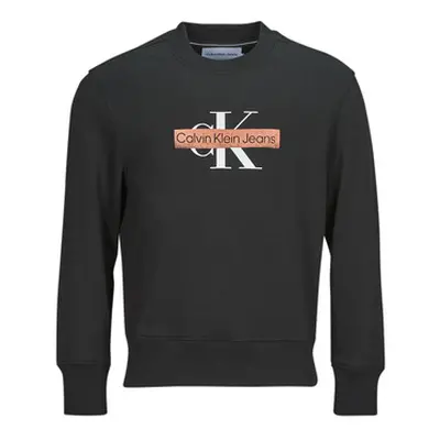 Calvin Klein Jeans MONOLOGO STENCIL CREW NECK men's Sweatshirt in Black