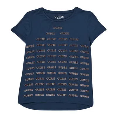 Guess LOOP girls's Children's T shirt in Blue