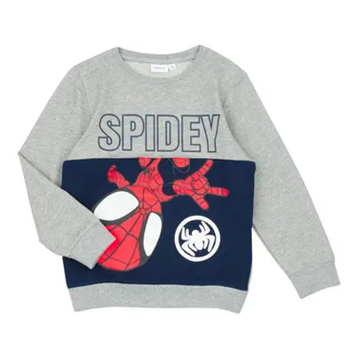 Name it NMMJUBI SPIDEY SWEAT UNB MAR boys's Children's sweatshirt in Grey