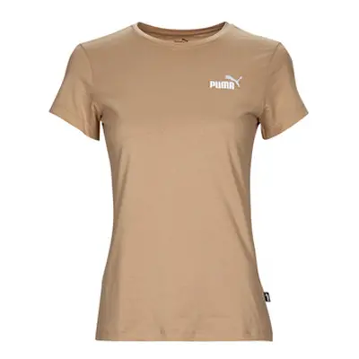 Puma ESS EMBROIDERY women's T shirt in Beige