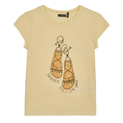 Ikks XW10192 girls's Children's T shirt in Yellow