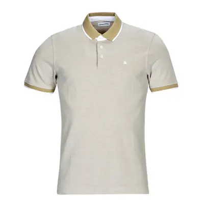 Jack & Jones JJEPAULOS POLO SS men's Polo shirt in Beige