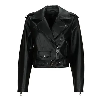 Only ONLLOUIE FAUX LEAHTER BIKER OTW women's Leather jacket in Black