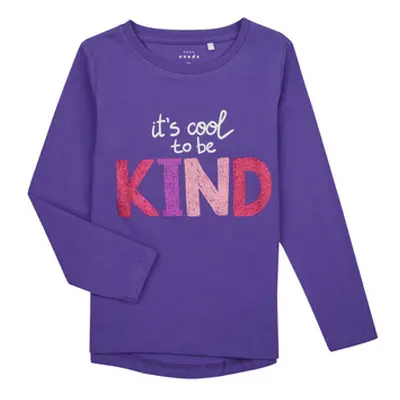 Name it NMFVIX LS TOP girls's Children's T shirt in Purple