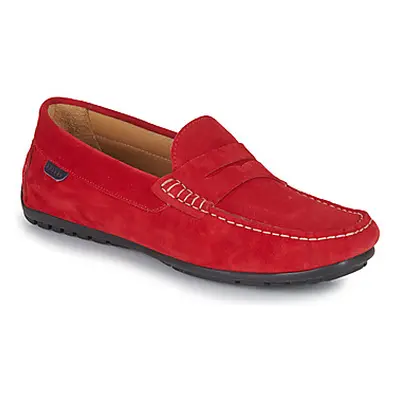 Pellet CADOR men's Loafers / Casual Shoes in Red