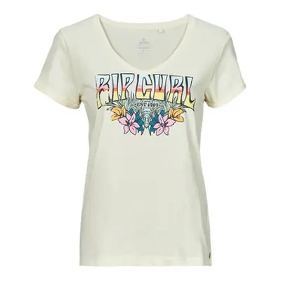 Rip Curl BLOCK PARTY V TEE women's T shirt in White