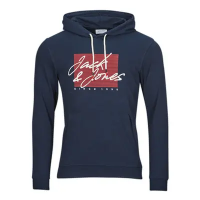 Jack & Jones JJZURI SWEAT HOOD men's Sweatshirt in Marine