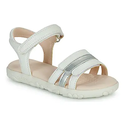 Geox J SANDAL HAITI GIRL girls's Children's Sandals in White