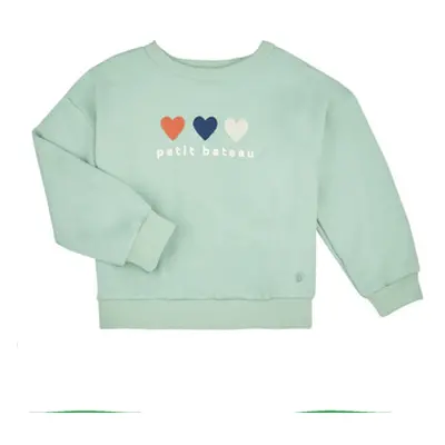 Petit Bateau MORGANE girls's Children's Sweatshirt in Green