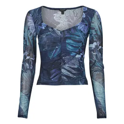 Guess SHIRRED REYLA MESH women's Blouse in Multicolour