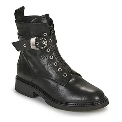 Myma 7104-CUIR-NOIR women's Mid Boots in Black