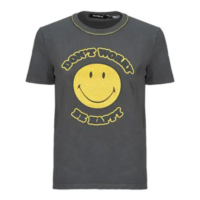 Desigual TS_MORE SMILEY women's T shirt in Grey