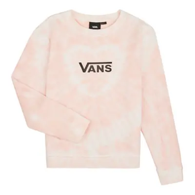 Vans TIE-DYE HEART CREW girls's Children's Sweatshirt in White