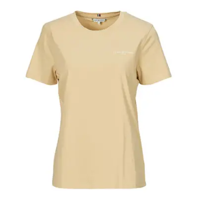 Tommy Hilfiger 1985 REG MINI CORP LOGO C-NK SS women's T shirt in Beige