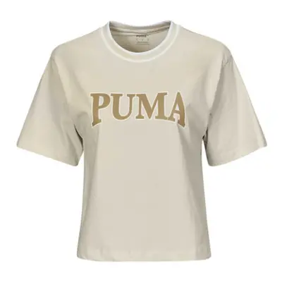 Puma PUMA SQUAD GRAPHIC TEE women's T shirt in Beige