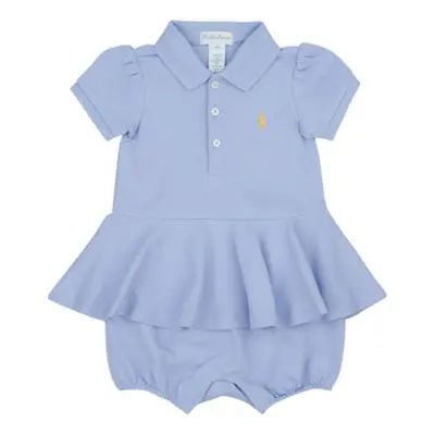 Polo Ralph Lauren SS PEPLUM BU-ONE PIECE-SHORTALL girls's Children's dress in Blue