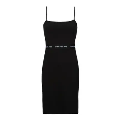 Calvin Klein Jeans LOGO ELASTIC STRAPPY DRESS women's Dress in Black