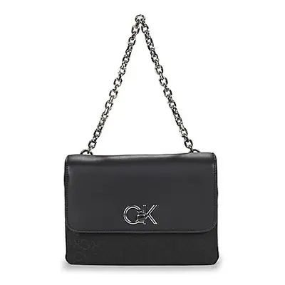 Calvin Klein Jeans RE-LOCK DOUBLE GUSETTBAG_JCQ women's Shoulder Bag in Black