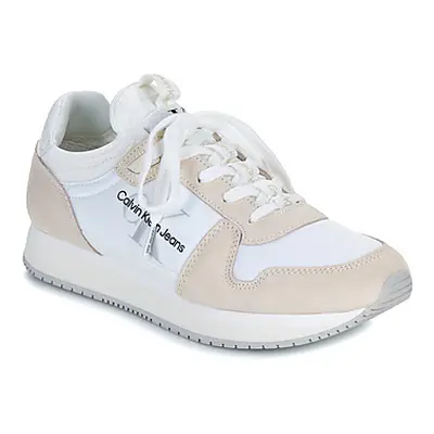 Calvin Klein Jeans RUNNER SOCK LACEUP NY-LTH W women's Shoes (Trainers) in White