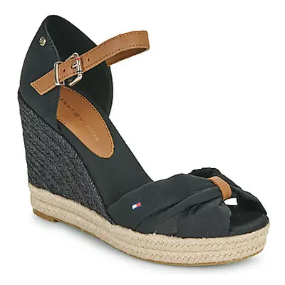 Tommy Hilfiger BASIC OPEN TOE HIGH WEDGE women's Espadrilles / Casual Shoes in Black