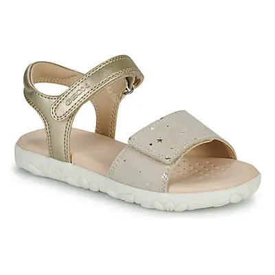 Geox J SANDAL HAITI GIRL girls's Children's Sandals in Beige