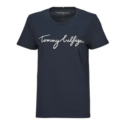 Tommy Hilfiger HERITAGE CREW NECK GRAPHIC TEE women's T shirt in Marine