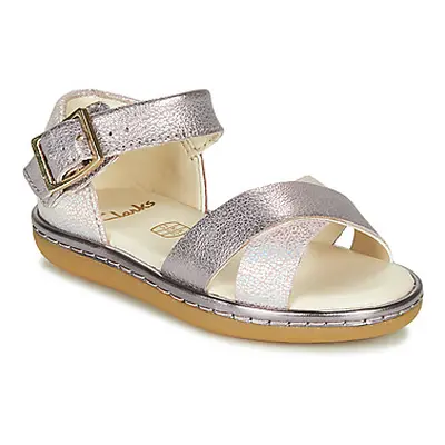 Clarks SKYLARK PURE T girls's Children's Sandals in Silver