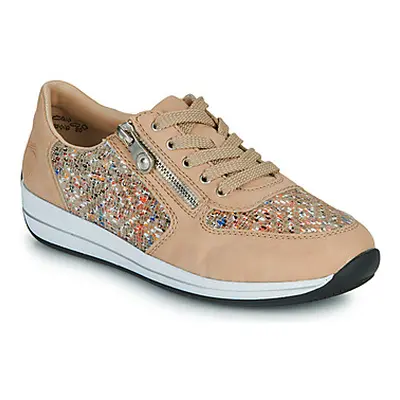 Rieker N1112-62 women's Shoes (Trainers) in Beige