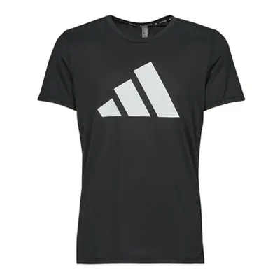 Adidas RUN IT TEE men's T shirt in Black