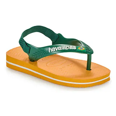 Havaianas BABY BRASIL LOGO boys's Children's Flip flops / Sandals in Yellow