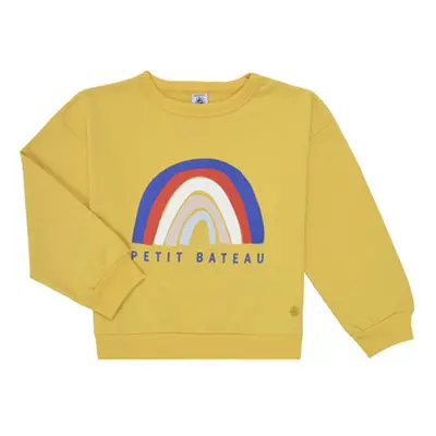 Petit Bateau MAGDA girls's Children's Sweatshirt in Yellow