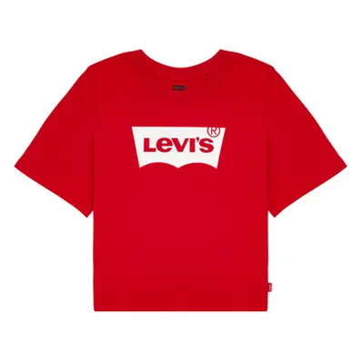 Levis LIGHT BRIGHT CROPPED TEE girls's Children's T shirt in Red