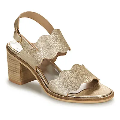 Myma 7745MY02-SAND-TRUNCK-PLATIN=7745MYXX-CUIR-FOULONNE-TRUNK-PLATINE women's Sandals in Gold