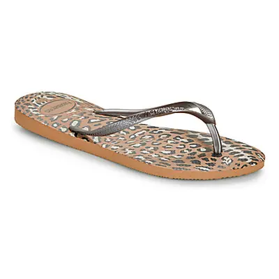 Havaianas SLIM ANIMALS women's Flip flops / Sandals (Shoes) in Brown