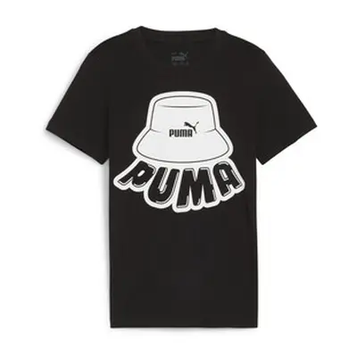 Puma ESS+ MID 90S GRAPHIC TEE B boys's Children's T shirt in Black