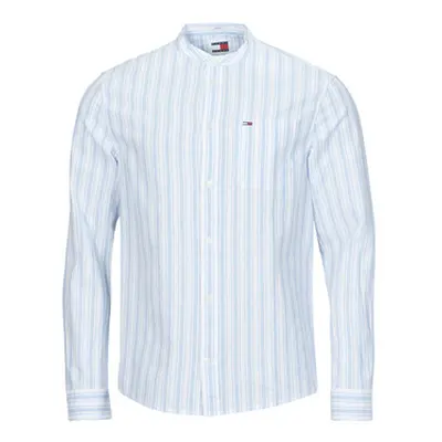 Tommy Jeans TJM MAO STRIPE LINEN BLEND SHIRT men's Long sleeved Shirt in Multicolour