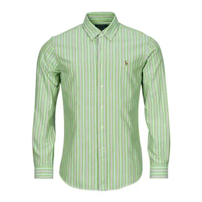 Polo Ralph Lauren CHEMISE COUPE DROITE EN OXFORD RAYEE men's Long sleeved Shirt in Multicolour