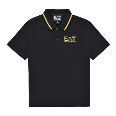 Emporio Armani EA7 POLO 8NBF51 boys's Children's polo shirt in Black