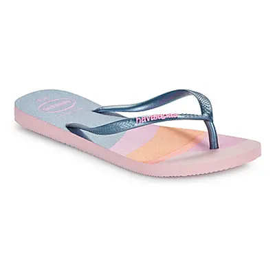 Havaianas SLIM PALETTE GLOW women's Flip flops / Sandals (Shoes) in Blue