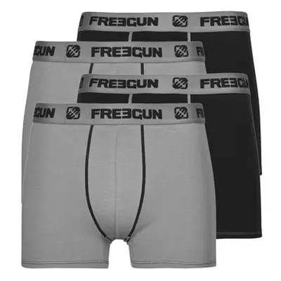 Freegun BOXERS COTON P2 X4 men's Boxer shorts in Black