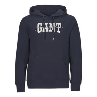 Gant ARCH SCRIPT HOODIE men's Sweatshirt in Marine