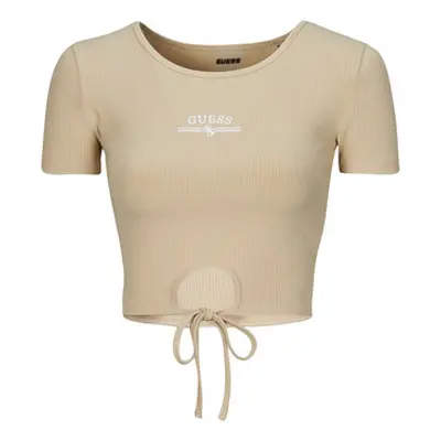 Guess NYRA RIB women's T shirt in Beige