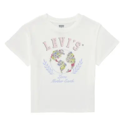 Levis EARTH OVERSIZED TEE girls's Children's T shirt in White