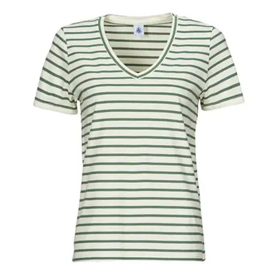 Petit Bateau A0ACS COL V women's T shirt in Multicolour