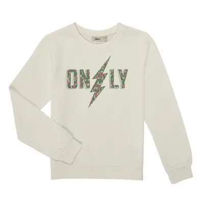 Only KOGRUNA L/S O-NECK UB CS SWT girls's Children's Sweatshirt in White