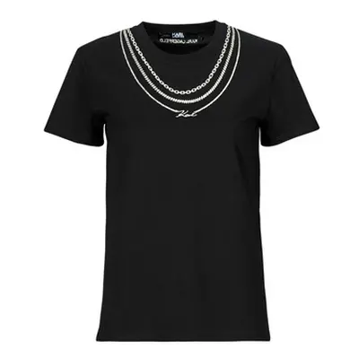 Karl Lagerfeld karl necklace t-shirt women's T shirt in Black